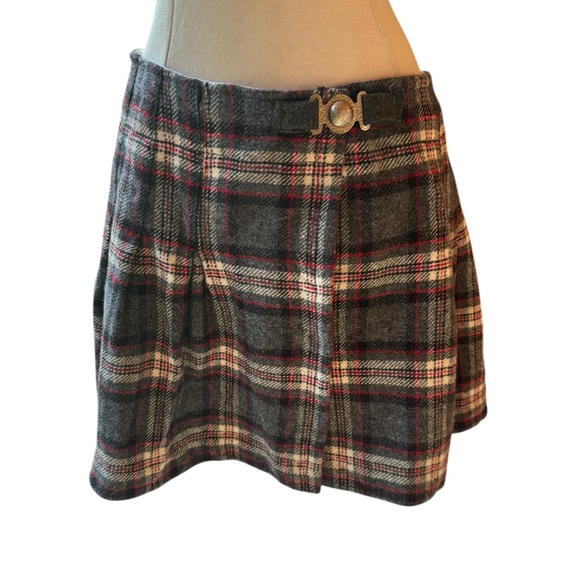 Vintage Dresses & Skirts - Vintage Wool Blend Plaid Mini‎ Skirt